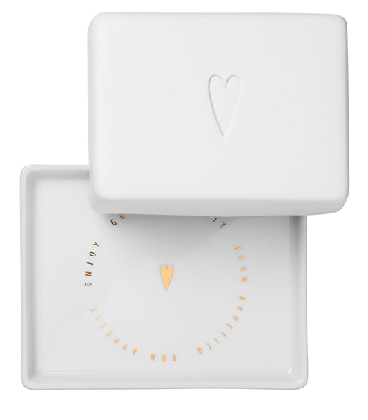 PET Butterdose "Herz"  - Räder Design.