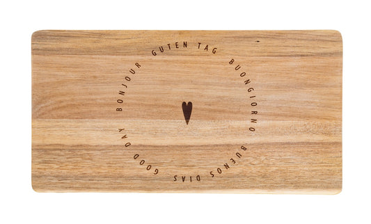 Dining Brettchen "Guten Tag/ Herz mehrsprachig" eckig - Räder Design