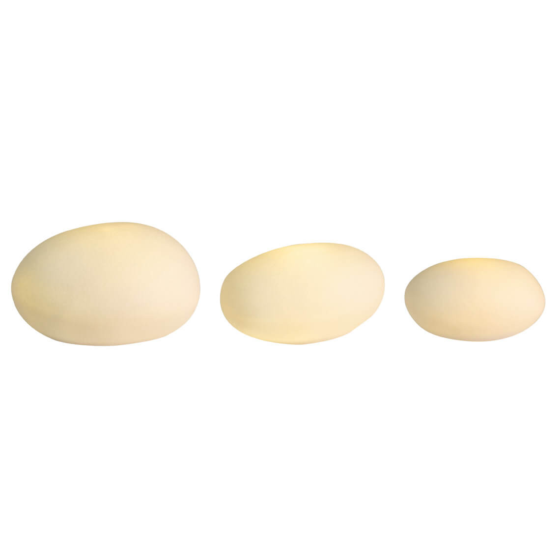 Deko Leuchten Porzellanleuchten  Kieselsteinleuchten 3er Set - Räder Design
