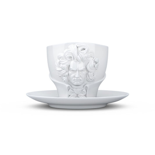 TV TASSE Henkeltasse große Kaffeetasse TALENT Porzellan weiß Fiftyeight Products