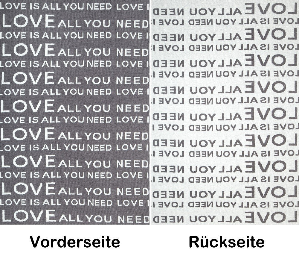 Decke Kuscheldecke Sofadecke Feel Good Decke "Love" 180 x 125 cm