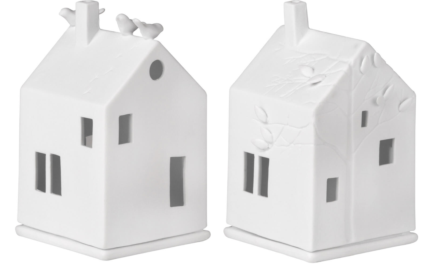 2er-Set Lichthaus Vogelhaus+Baumhaus Windlicht - Räder Design