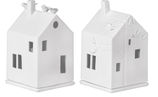 2er-Set Lichthaus Vogelhaus+Baumhaus Windlicht - Räder Design