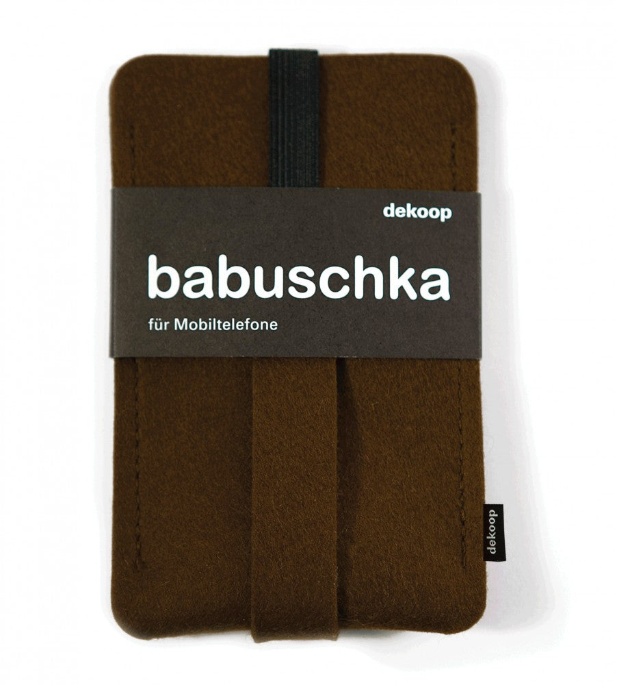 BABUSCHKA Filz Handytasche klein braun