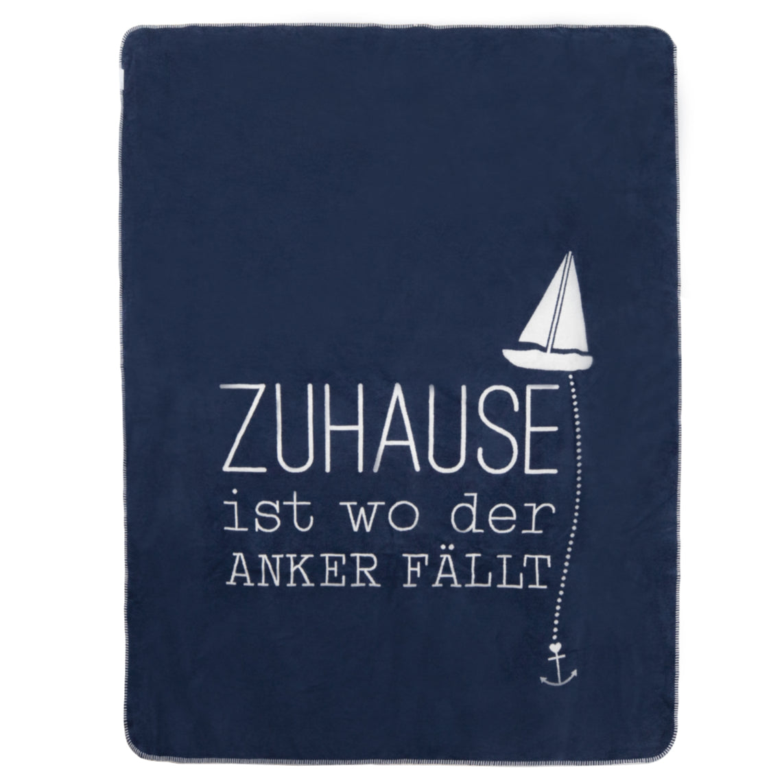 Meer als Wort Decke "Zuhause" Überwurf Kuscheldecke - Räder Design