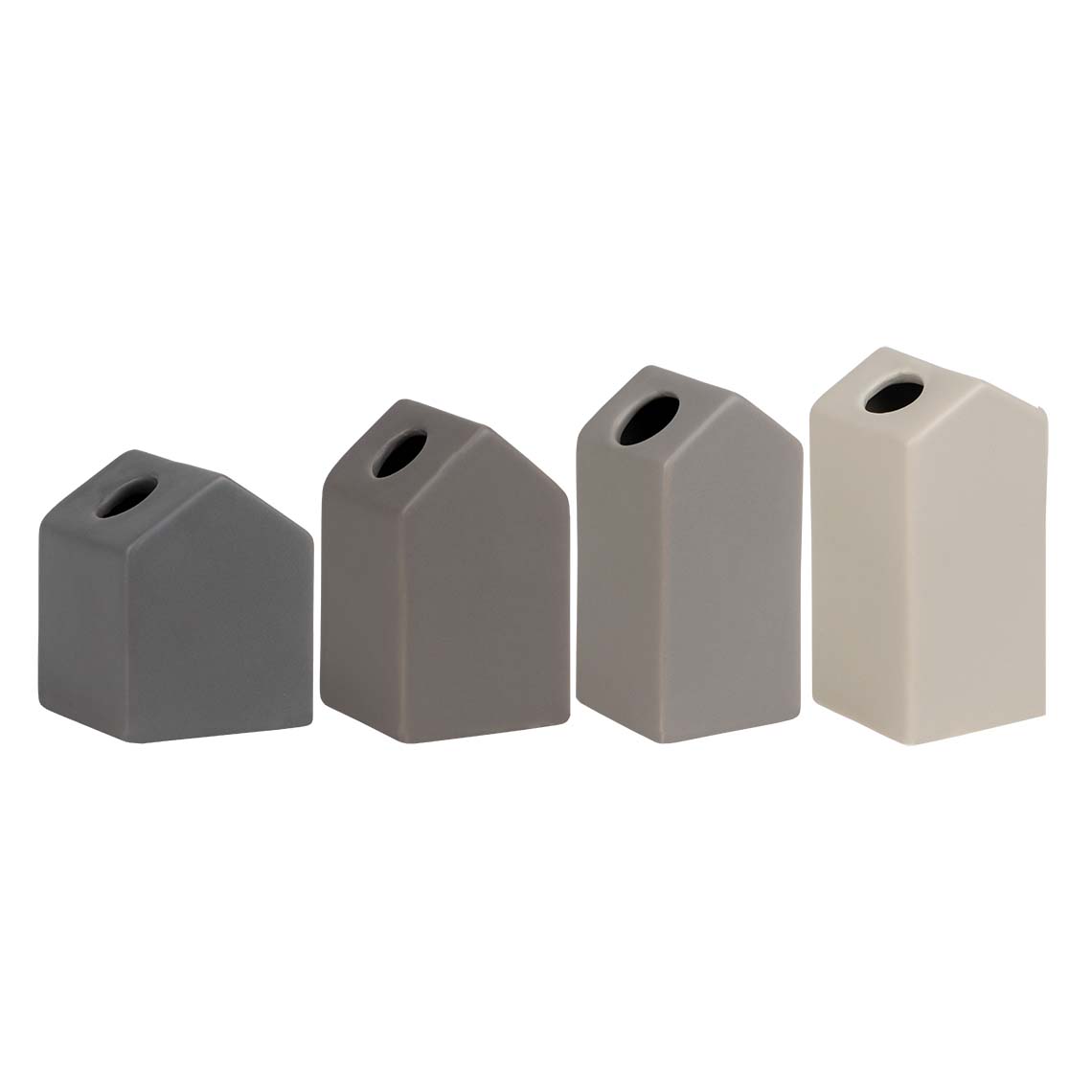 Minivasen 4er Set "Gartenhäuschen" Porzellan - Räder Design