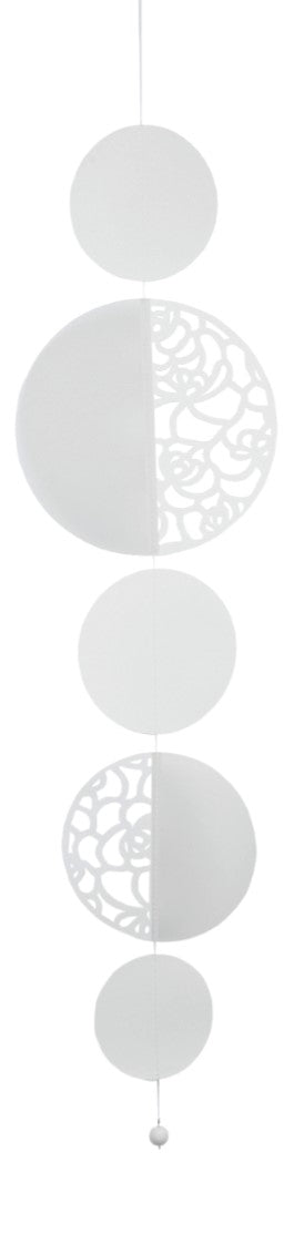 Filigran Kette Papierkette mit Porzellankugel Kreise mit Muster Räder Design