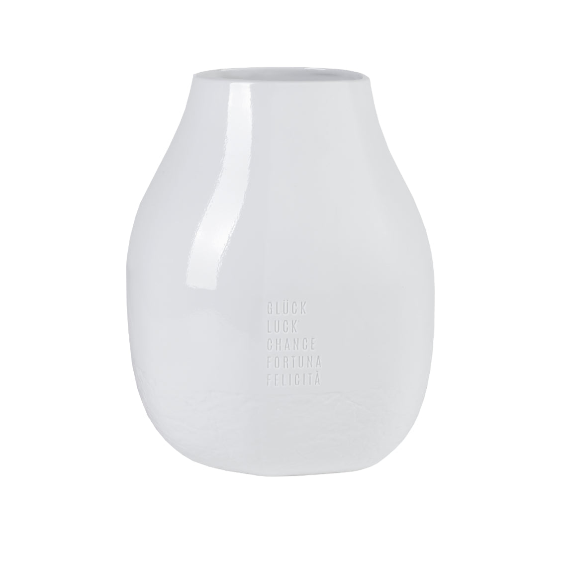 Vase Blumenvase "Glück" 5 sprachig - Räder Design