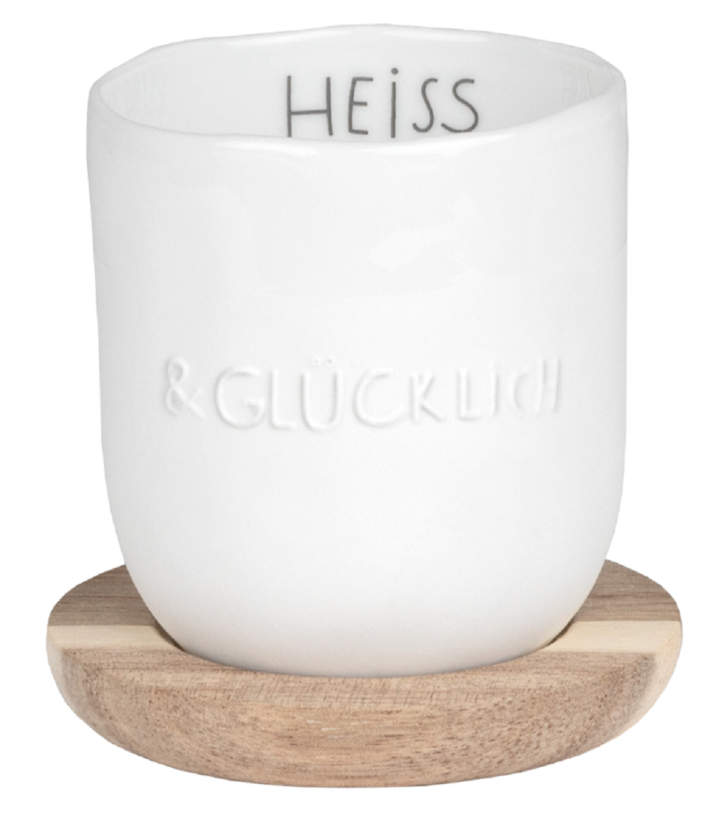 Dining Breakfast kleiner Becher "Heiss & Glücklich" 100 ml - Räder Design