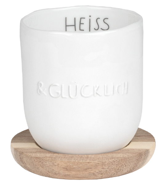 Dining Breakfast kleiner Becher "Heiss & Glücklich" 100 ml - Räder Design