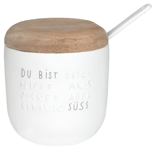 Dining Breakfast Zuckerdose mit Löffel "Du bist doch nicht aus Zucker" - Räder Design