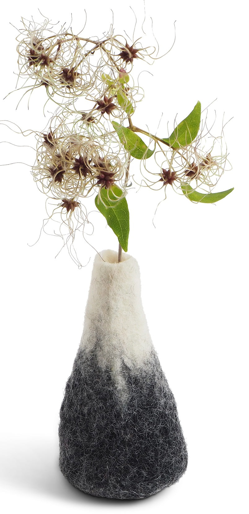Vase reine Wolle Glas Sand groß Aveva