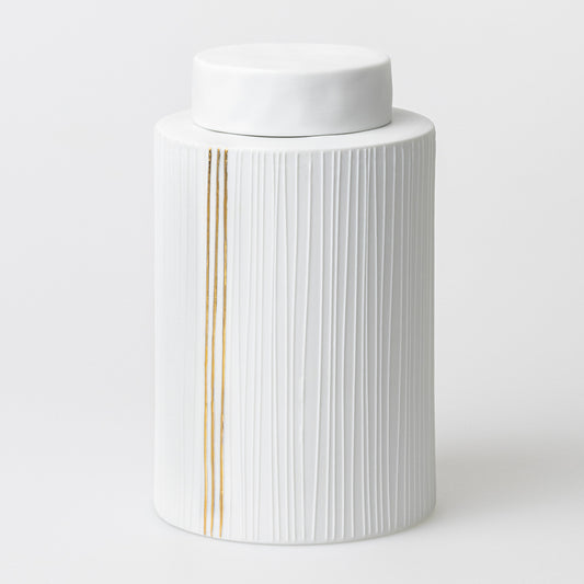 Porzellandose "Streifen" Ø 15 cm, H: 25 cm - Räder Design