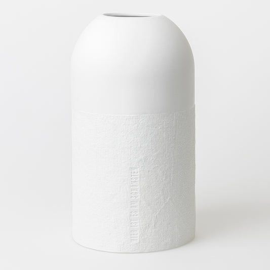Formsprache Vase "Hier ist es am schönsten" Ø 19,5 cm, H: 36 cm - Räder Design