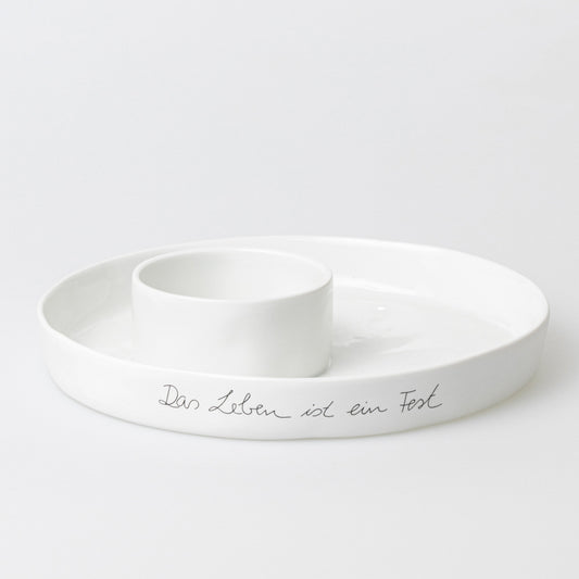 Mittelpunkt Schale "Das Leben ist ein Fest" Ø 25 cm - Räder Design