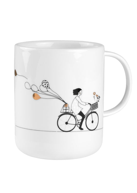 Geschenktasse "Radfahren" Kaffeetasse Teetasse - Räder Design
