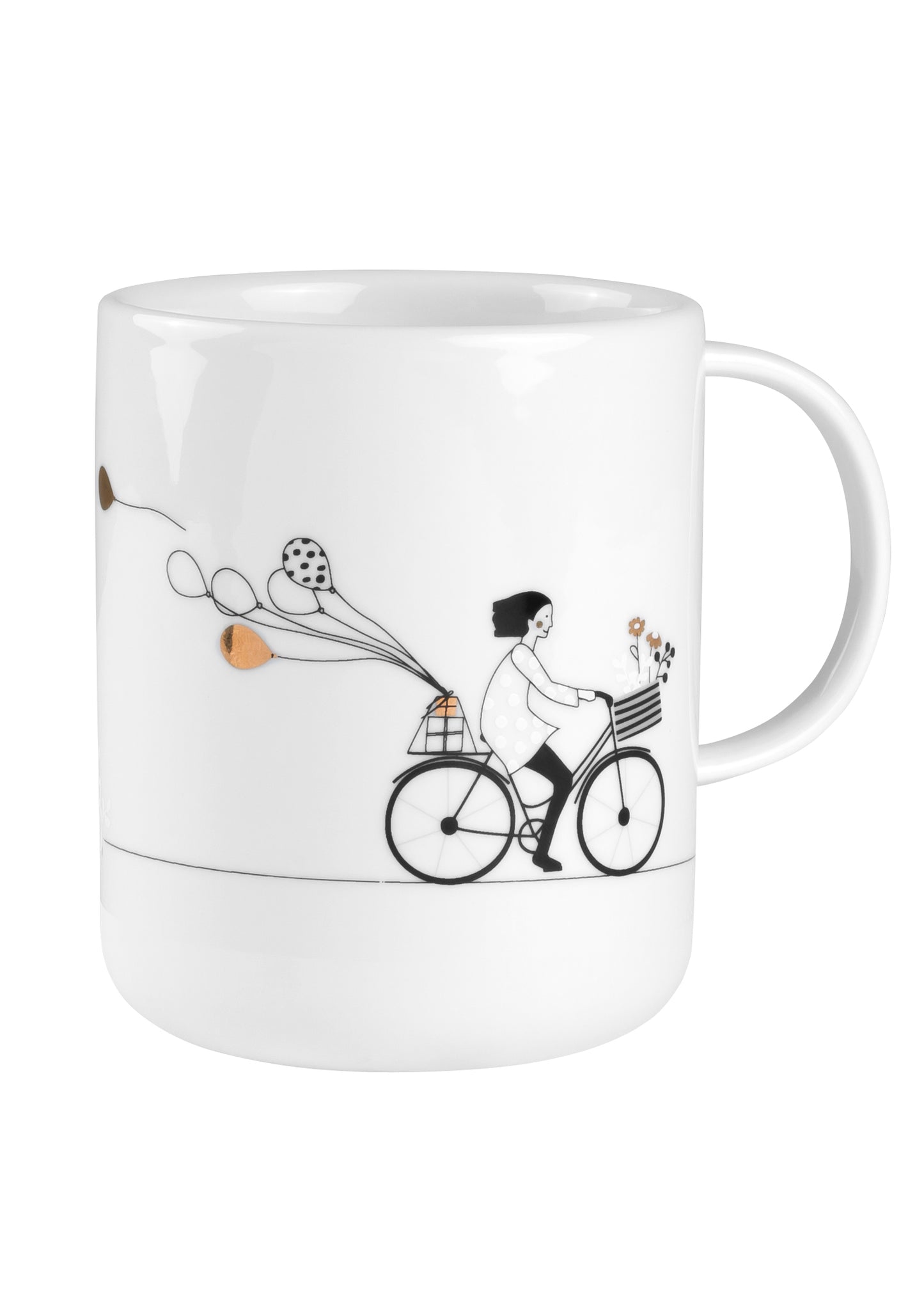 2er Set Geschenktasse und Teller "Radfahren" - Räder Design