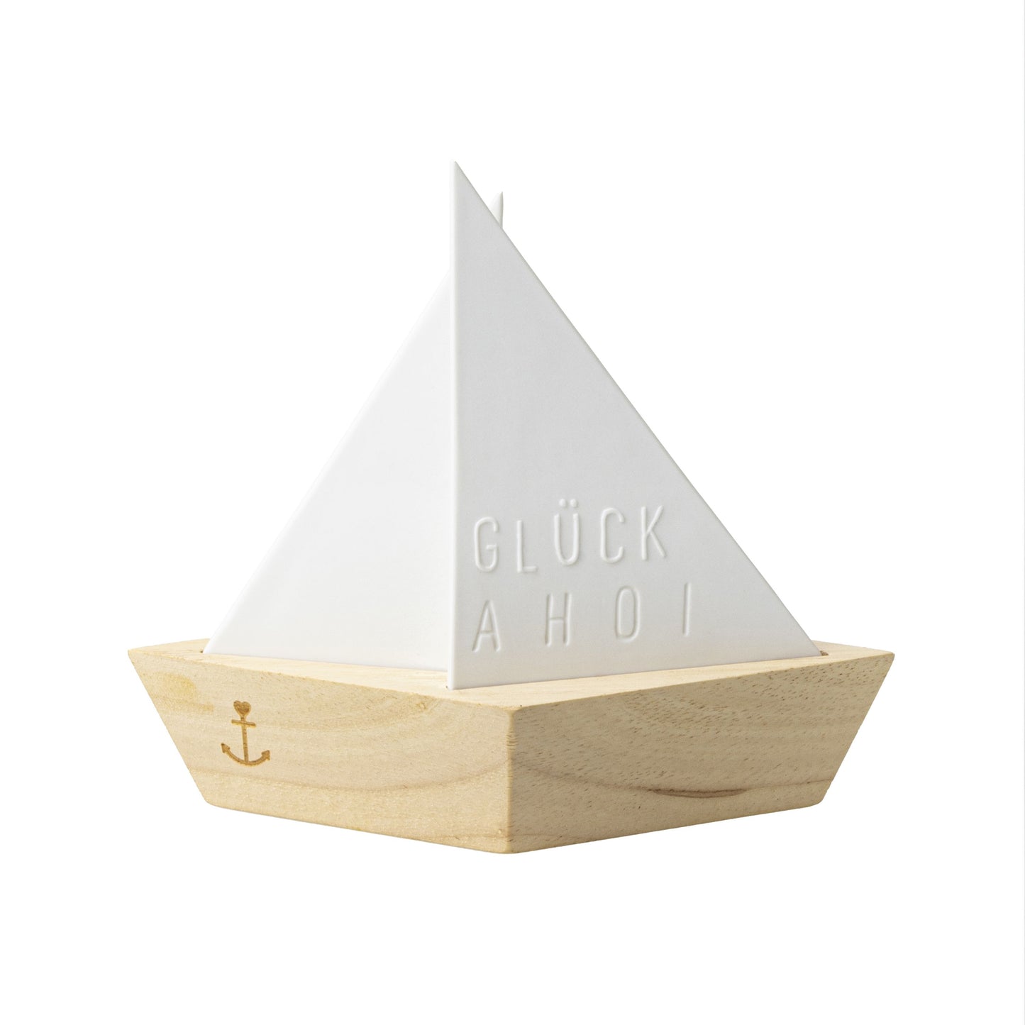 Meeresrauschen Lichtschiff "Glück Ahoi" Teelichthalter - Räder Design.