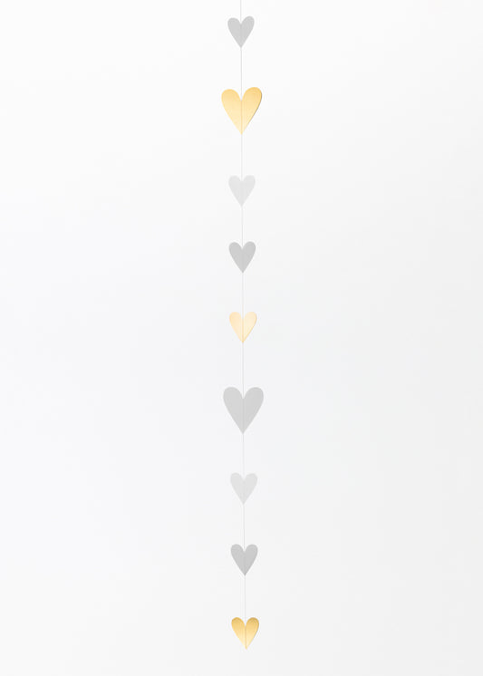 Papierkette "Goldherzen" L: 140 cm Dekokette - Räder Design