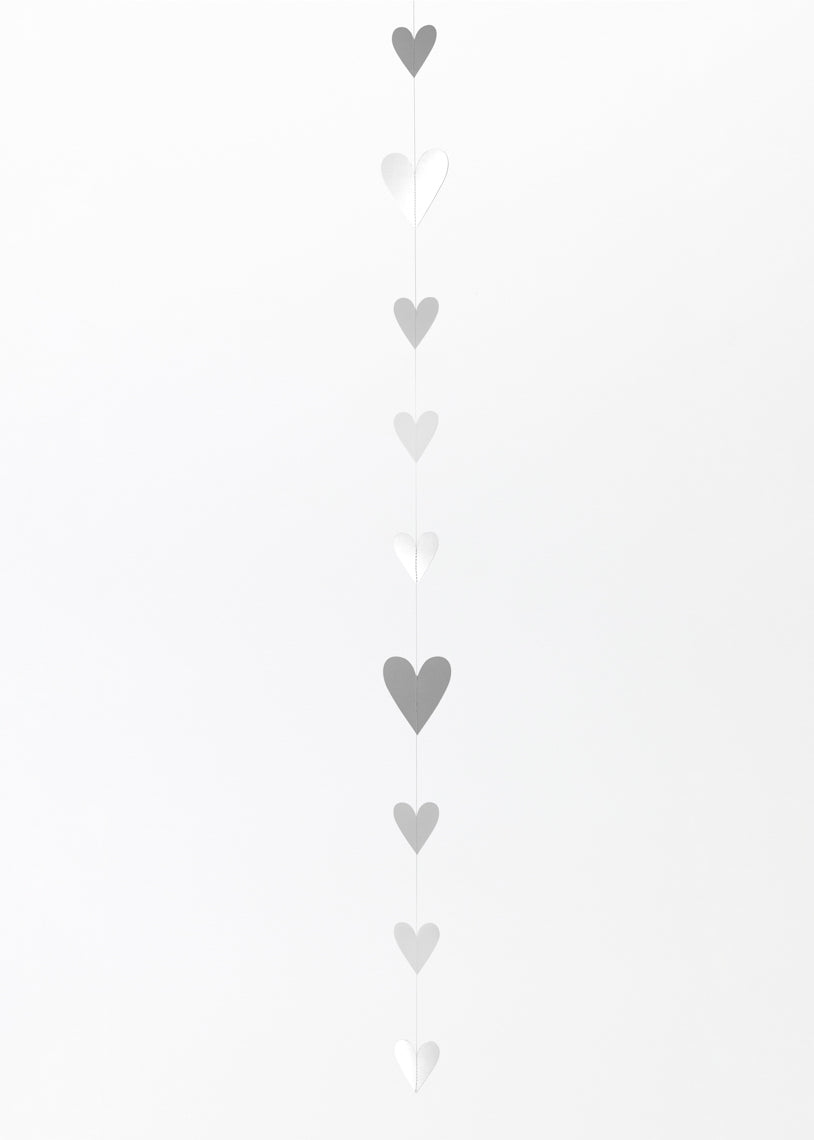 Papierkette "Silberherzen" L: 140 cm Dekokette - Räder Design