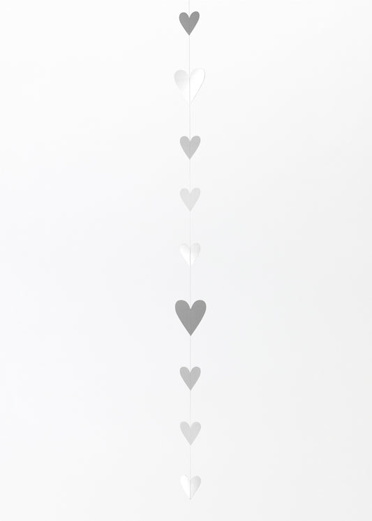 Papierkette "Silberherzen" L: 140 cm Dekokette - Räder Design