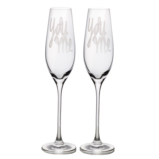 Sektglas 2er Set "You & Me" - Räder Design