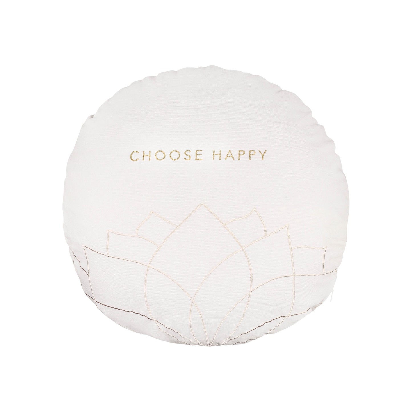 Zen Spirit Kissen rund "Choose happy" Zierkissen Ø 50cm - Räder Design
