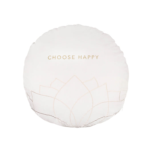 Zen Spirit Kissen rund "Choose happy" Zierkissen Ø 50cm - Räder Design
