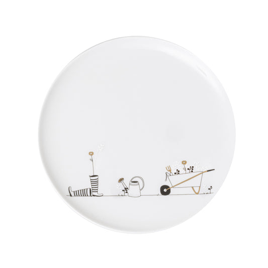Porzellanteller Geschenkteller "Gärtnern" Ø ca. 15,5 cm - Räder Design