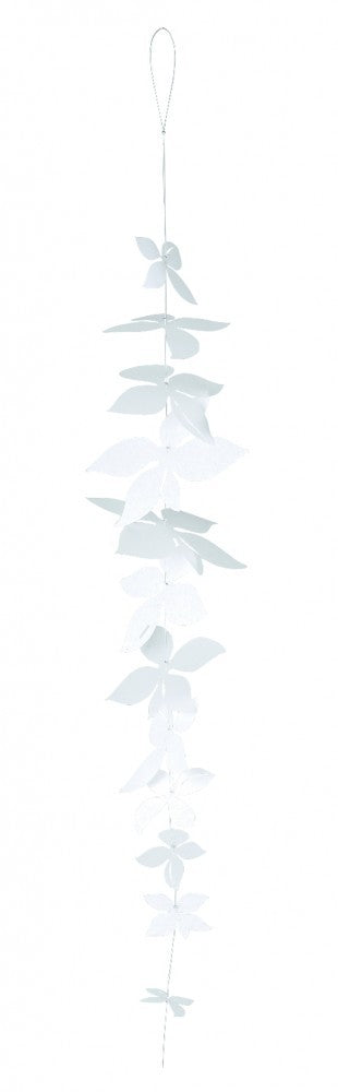 WHITE BLOSSOM Dekohänger Fenster- und Raumdekoration weiß Dekokette 70 cm Räder