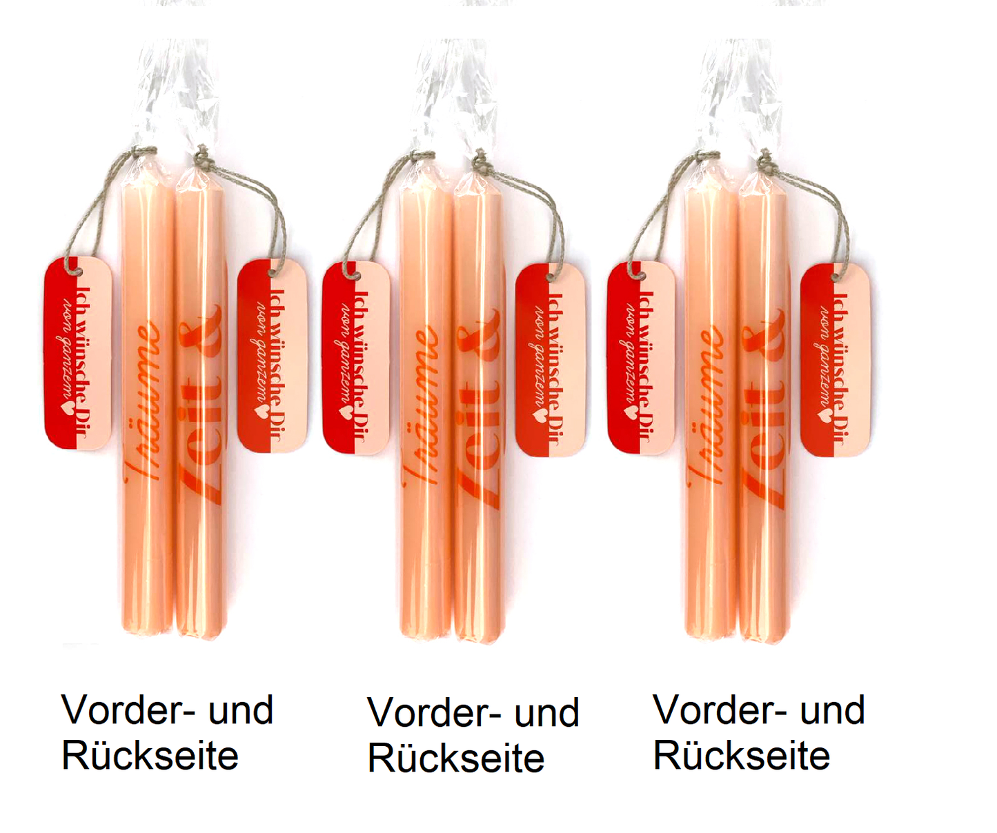 Wünschelicht 3er Set "Zeit&Träume" Stabkerzen - Bulla Design