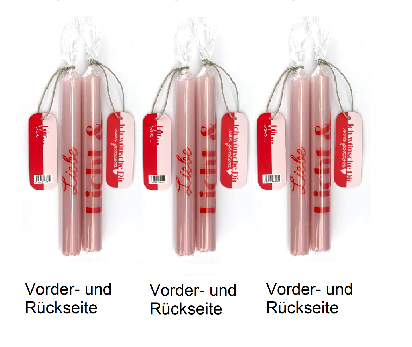 Wünschelicht 3er Set "Licht&Liebe" Stabkerzen - Bulla Design