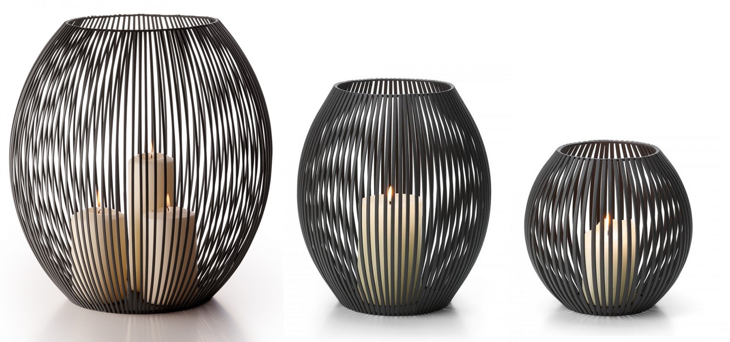 3er-Set Louisiana Windlicht S: 17 cm, L: 26 cm, XXL: 40cm - Philippi Design