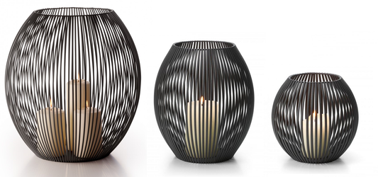 3er-Set Louisiana Windlicht S: 17 cm, L: 26 cm, XXL: 40cm - Philippi Design