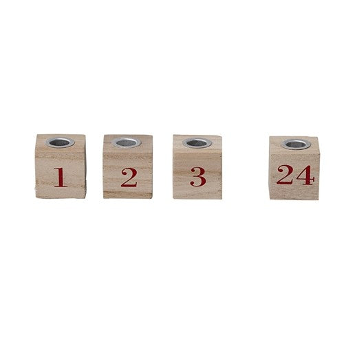 24 Weihnachtskerzenhalter Weihnachtskerzen CANDLESTICKS Nature 24er Set Bloomingville