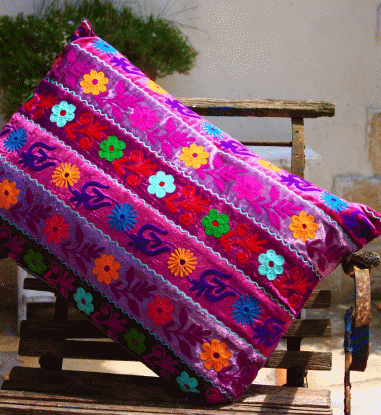 Dekokissen Samt "Ari" Kissen 40x60cm violett - Pagoda