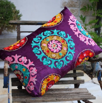 Dekokissen Samt "Chakra" Kissen 40x60cm violett - Pagoda