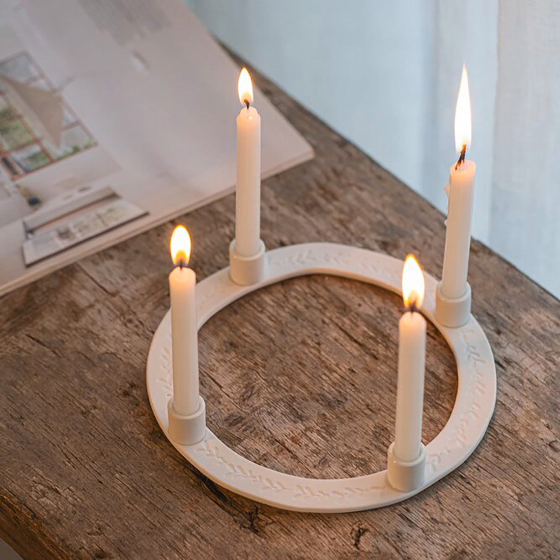 Kerzenkranz Adventskranz Blätter - Räder Design