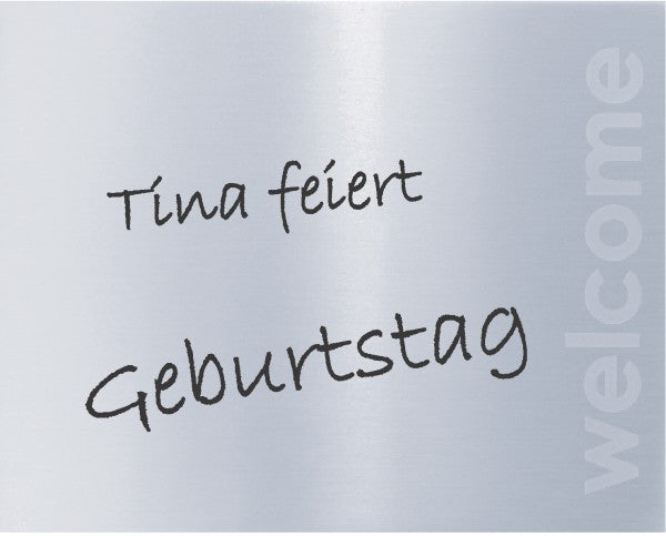 DOOR TALK Türschild Edelstahl selbstklebend, WELCOME, beschriftbar