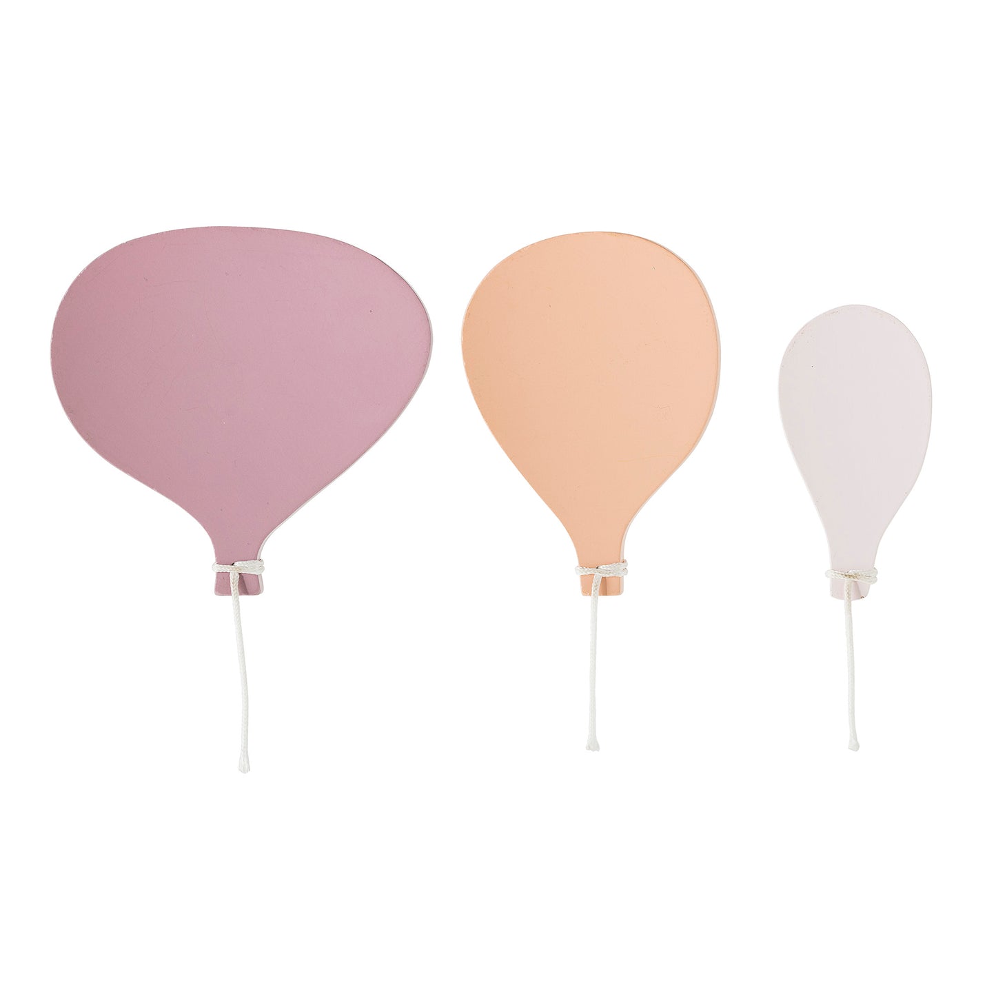 3er Set Haken Hook Lotus Wood MDF Wandhaken Garderobenhaken rosé - Bloomingville