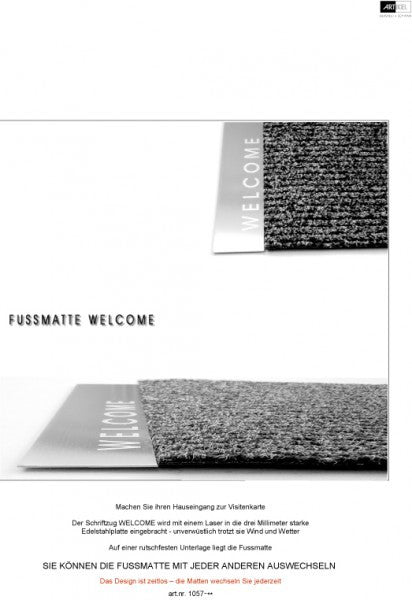Fußmatte "Welcome" Edelstahl - Artikel Design