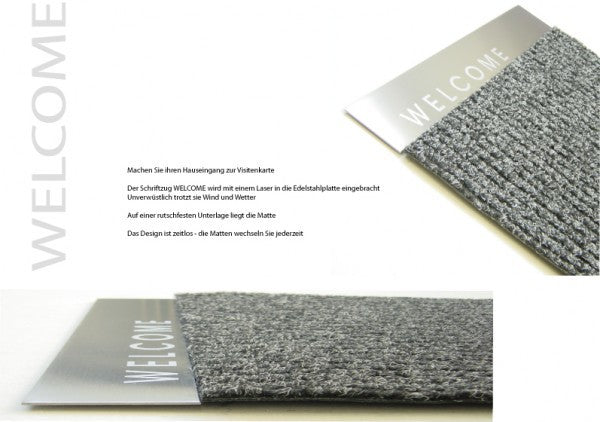 Fußmatte "Welcome" Edelstahl - Artikel Design