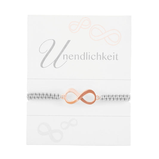 Geknüpftes Armband Glücksarmband "Unendlichkeit" Kristallen veredelt roségold - H.C.A.