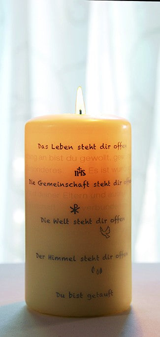 Wortlichtkerze Art-Edition Taufe DU BIST GETAUFT Bulla Design