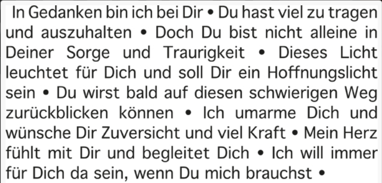 Wortlichtkerze DU BIST NICHT ALLEIN Bulla Design