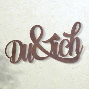 Metall Wandrelief  "Du & ich" robustes Metall Qualität - Gilde