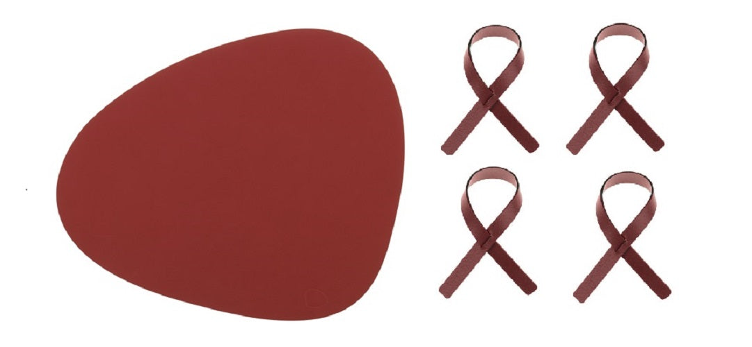Tischset inkl. Serviettenringe 8er Set (Tischset Curve L + Serviettenringe) - LindDNA