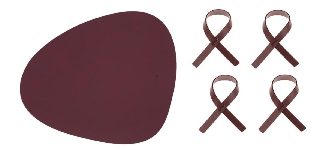 Tischset inkl. Serviettenringe 8er Set (Tischset Curve L + Serviettenringe) - LindDNA