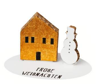 WEIHNACHTSBOTSCHAFT Tischdekoration Weihnachten Weihnachtsdeko 6er Set Räder