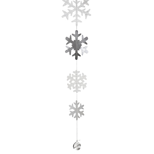 Dekokette Schneeflocken hängend Räder Design